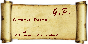 Gurszky Petra névjegykártya